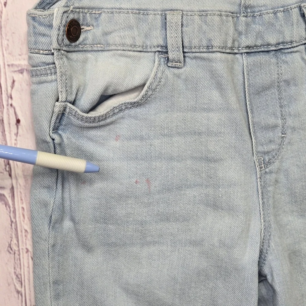 Vintage Y2K OshKosh B'gosh Kids Denim Overalls Light Wash Distressed Sz 7 School